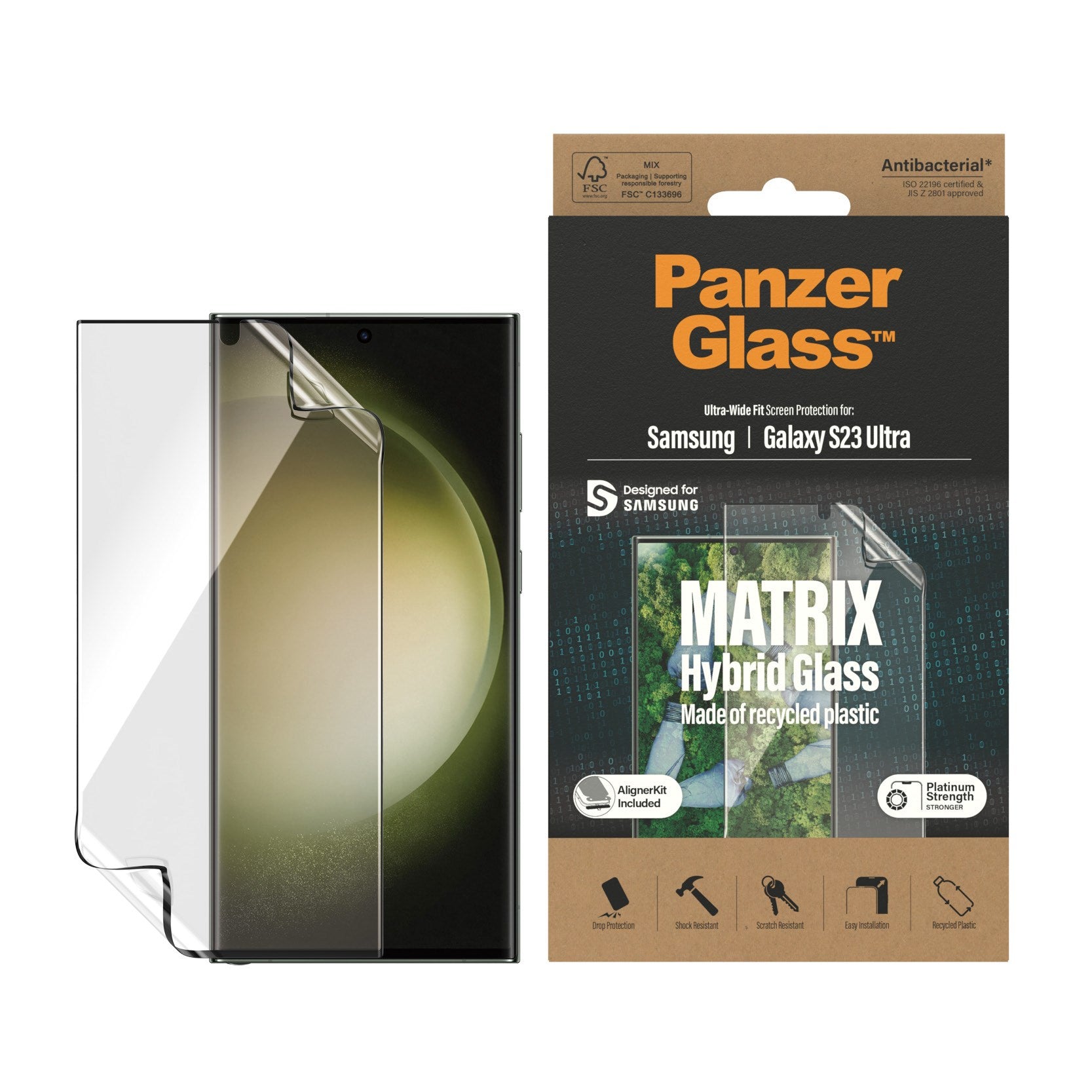 PanzerGlass® ECO MATRIX Skærmbeskyttelse Samsung Galaxy S23 Ultra | Ultra-Wide Fit m. AlignerKit